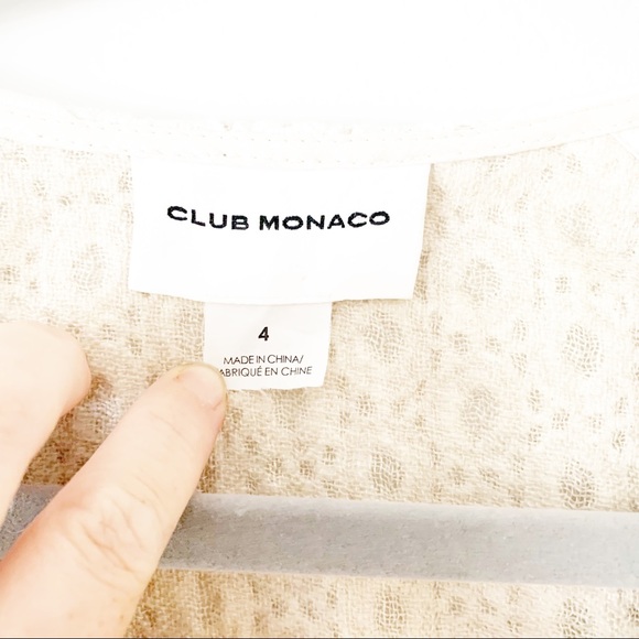 Club Monaco Quilted Lace Cream Jacket 4 - Picture 4 of 11
